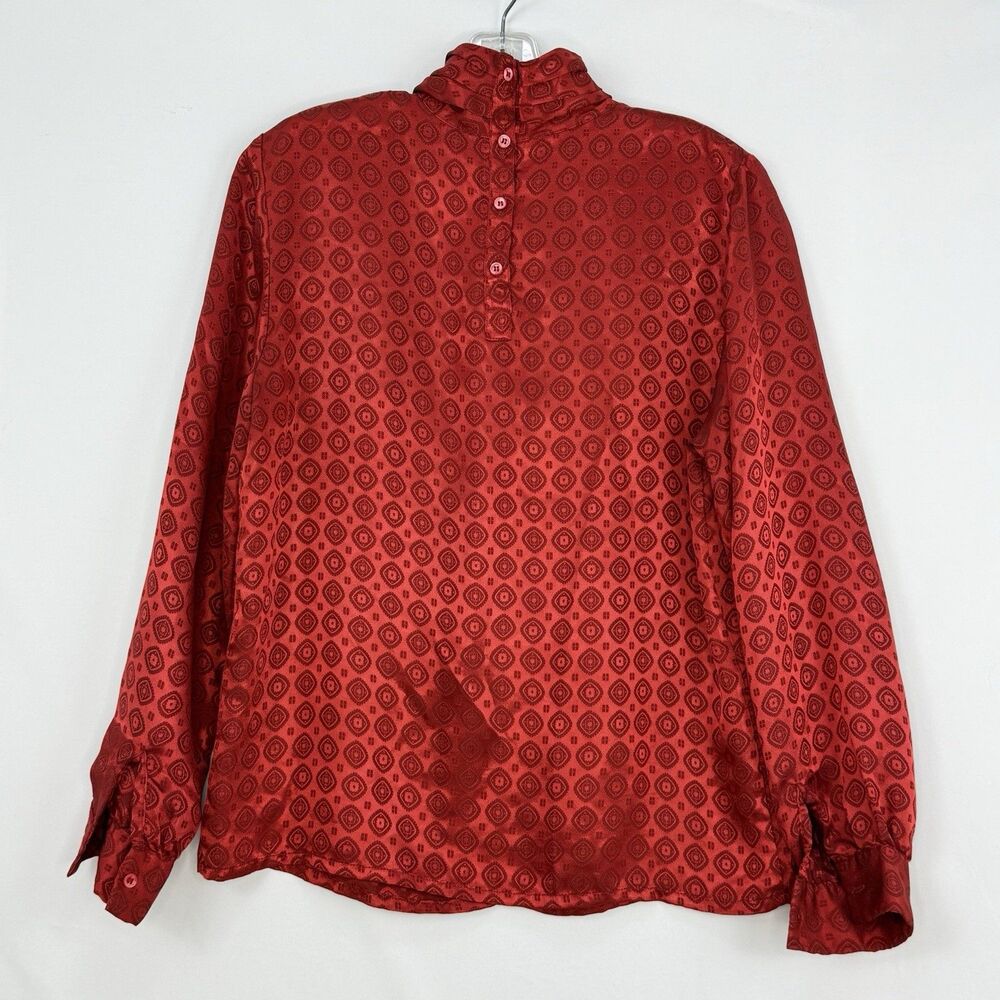 Vintage La Chine Classic by Galinda Wang Women’s Red Blouse Size 6 - Picture 3 of 16